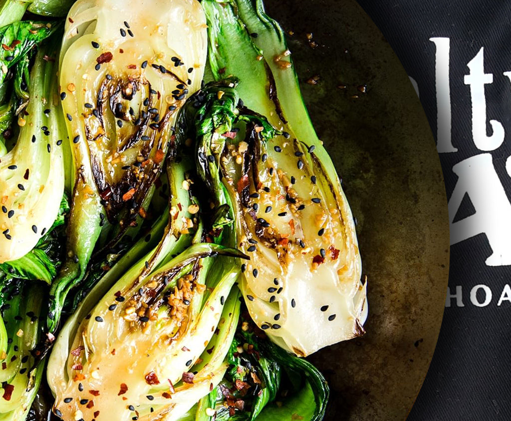 Pak-choi with ginger and sesame